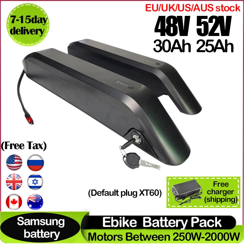 Ebike Battery 48V 20Ah Hailong - Originele 18650 EBike Batterij 48V 52V