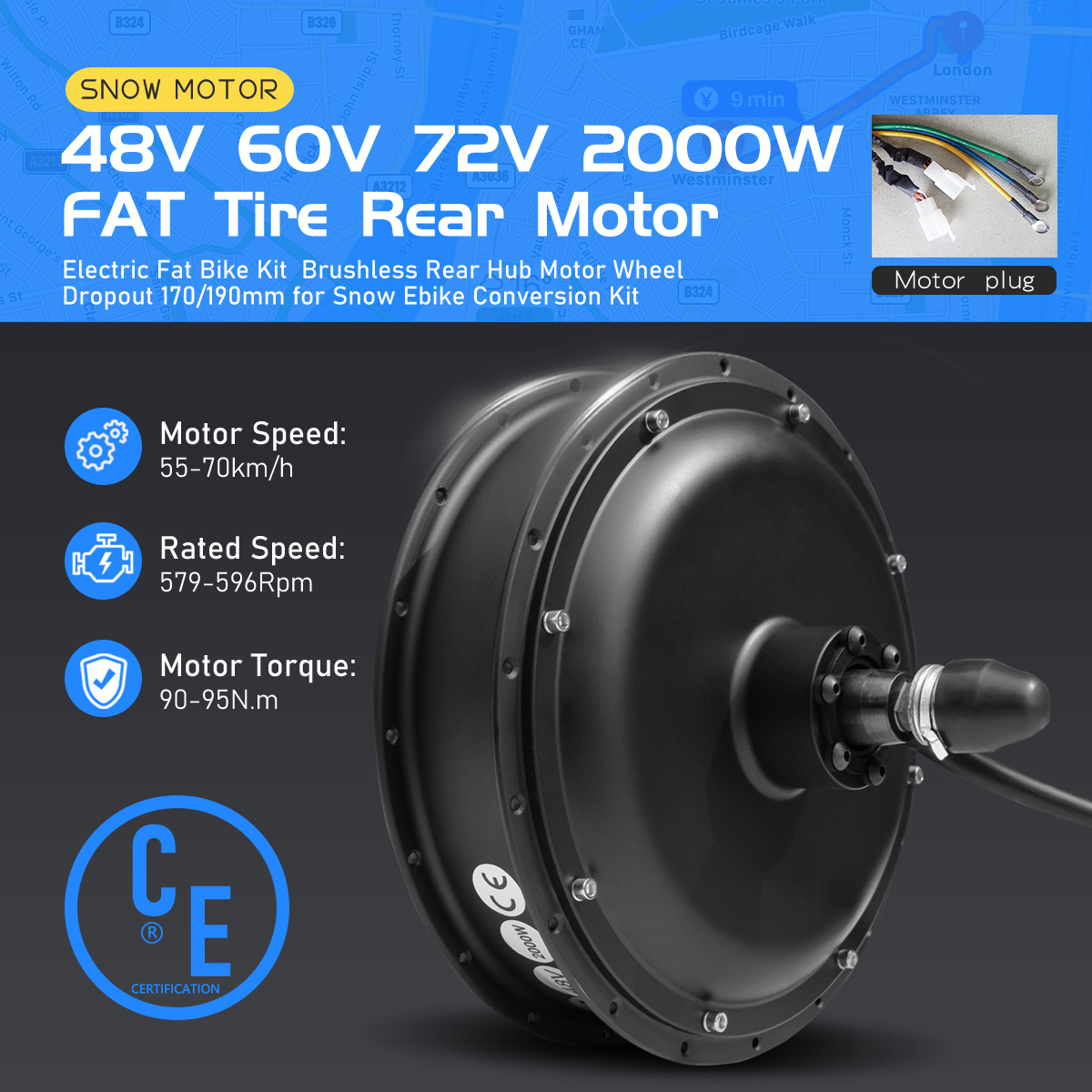 E-bike vetband naafmotor 48V 6 - Fat Tire Ebike Conversion Kit 2000W recensie en prijs