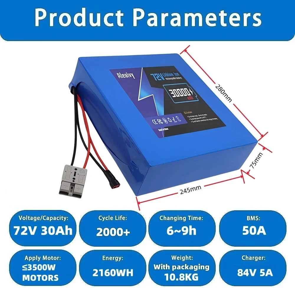 72V 30Ah High Power Snel Oplad - Electric Bicycle Battery 72V 30Ah recensie en prijs