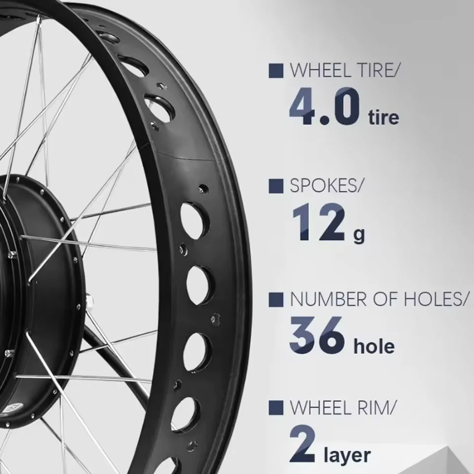 72V 3000W Ebike Sneeuwfiets Om - Fat Tire Ebike Conversion Kit 2000W recensie en prijs